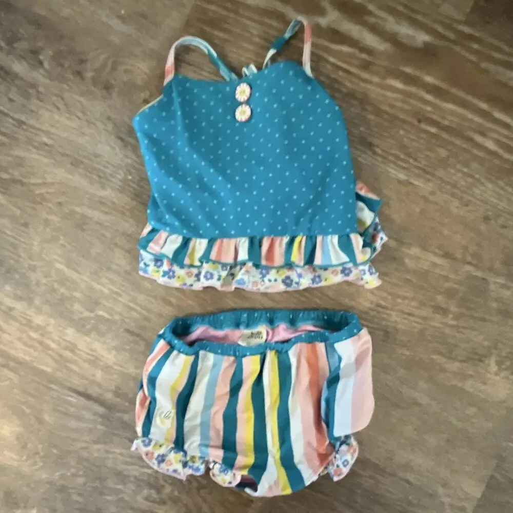 Wild Flowers Size 10 Girls Swimsuit 2 Piece